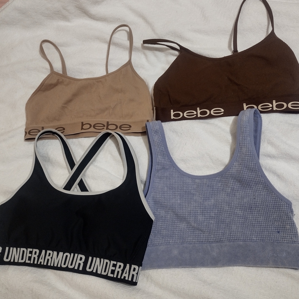 Bebe and Under Armour Sports Bras - Brown, Tan, Black, Blue